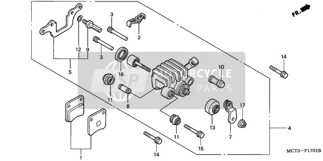 Honda FJS600 2002 Parking Brake Caliper for a 2002 Honda FJS600